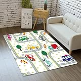 Morbuy Tappeto Salotto Grande Pelo Corto, Moquette Antiscivolo, Grandi Soggiorno Bambini Giocare Stampa Camera da Letto Decorazione Domestica Tappeti (100x120cm,Auto)