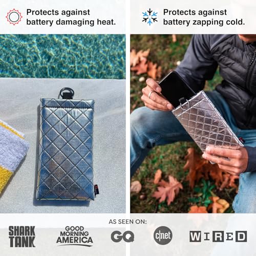 Image of PHOOZY Apollo II Thermal Phone Case with NASA-Derived Technology - Extends Battery Life 4X in Cold Weather and Heat - Military Grade 8-Foot Drop Protection Insulated Pouch - Medium Silver