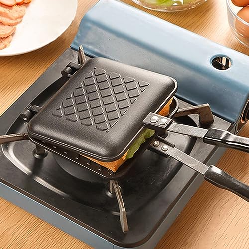 Peosaard Toasted Sandwich Maker Non-Stick Camping Toaster Quick Heating Toastie Maker Double Sided Sandwich Press with Non Slip Anti-Scald Handle for Bread Breakfast, Sandwich Press - Image 7
