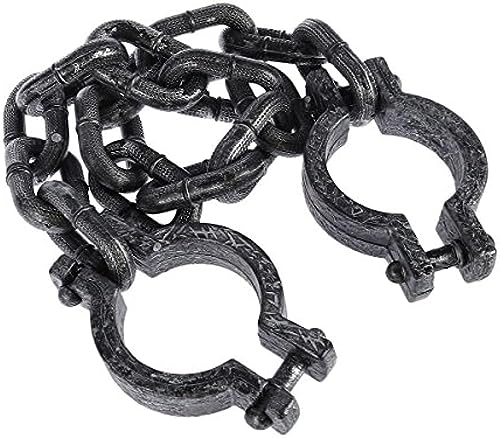 RCFINE Plastic Wrist Shackles Prison Handcuffs Chain Links Costume Accessories