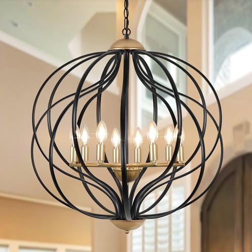 HAWYUEEB Black Orb Chandelier