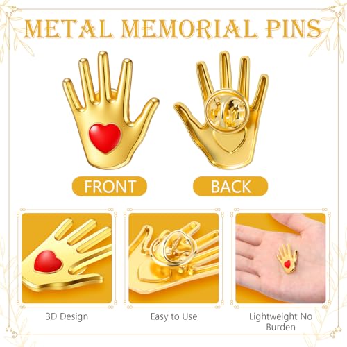 Image of Foilswirl 20 Pcs Volunteer Appreciation Gifts Bulk Volunteer Awards Gold Hands Lapel Pin Employee Appreciation Gift Recognition Gift for Teacher Nurse Social Worker Administrative Professionals Week