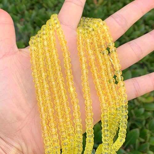 Image of 500pcs Czech Faceted Rondelle Crystal Glass Beads 6mm Bulk Light Topaz