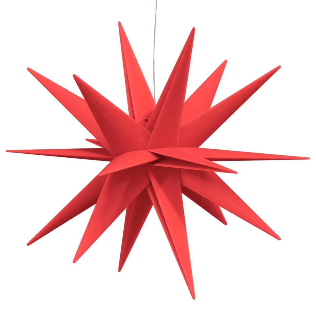 Łańcuch świetlny LED Red Starburst, składany, możliwość ściemniania, do użytku wewnątrz i na zewnątrz, 27 cm x 6 cm, 7 diod LED, ciepła biel, 2700 K, 0,6 W, 5 baterii AA, wodoodporne, gwiazdkowe
