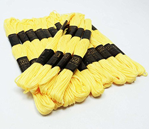 25 Piezas Hilo de Algodón Amarillo para Bordado miniatura 3