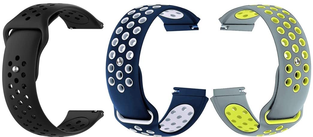 Techmount 22MM Dual Color Sports Design Dotted Silicone Replacement Strap Compatible with (Noise ColorFit Ultra, ColorFit Ultra 2, NoiseFit Active, ColorFit Vision, ColorFit Caliber, ColorFit GPS, ColorFit Buzz, ColorFit Nav+, Colorfit Pro 3 Assist, Colorfit Pro 3 Core, NoiseFit Agile, Colorfit CORE, Colorfit Fusion, Colorfit Ultra SE, ColorFit Pro 4, ColorFit Pro 4 Max, ColorFit Vision 2, Colorfit Pro 3, ColorFit NAV, NoiseFit Endure, NoiseFit Evolve Dotted Black/Navy Blue White/Grey Volt)-image-47