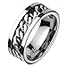Produktbild Mianova Biker Band Ring Edelstahl Ketten Herrenring Damenring Partnerring Freundschaftsring Damen Herren Silber Größe 58 (18.5)