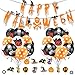 Produktbild OUTEYE Halloween Banner Luftballons Set Halloween Themen Banner Topper Dekoration Set für Kostüm Party