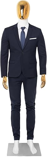 Miniatura 7 de Maniquín masculino de cuerpo completo, soporte ajustable de 73 pulgadas, de plástico sin rostro, desmontable, soporte de maniquí, base de metal,