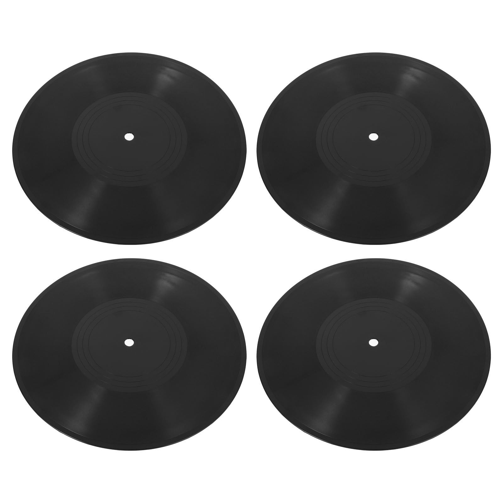 Discos de vinilo negro para decoración de pared vintage TOPBATHY set de 4 piezas