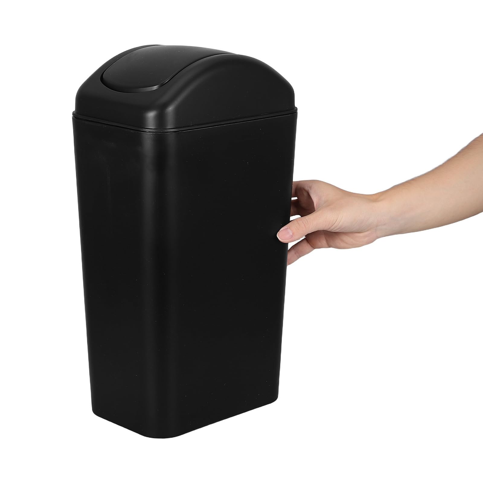BESTOYARD Cubo de Basura Estrecho con Tapa Sellada para Cocina y Oficina, Diseño Moderno de Pp con Acabado Mate y Ahorro de Espacio