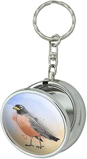 GRAPHICS & MORE Robin Watercolor Northeastern Bird Portable Travel Size Pocket Purse Ashtray Keychain with Cigarette Holder