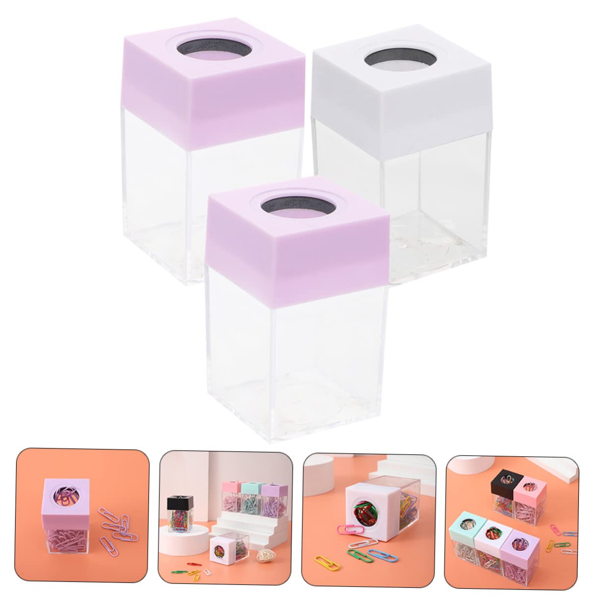 NUOBESTY 9stücke Transparenter Magnetischer Büroklammerhalter Teiliges Praktischer Spender Für Büroklammern Stilvoller Organizer Für Schreibtisch Und Büro Leicht Und Langlebig Für