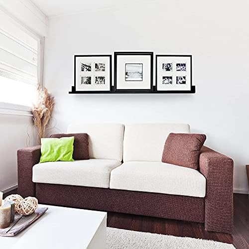 InPlace Shelving, 9604684E, Floating Wall Display Shelves, 72 Inch Width x 4.5 Inch Depth x 3.5 Inch Height, Set of 2, Black