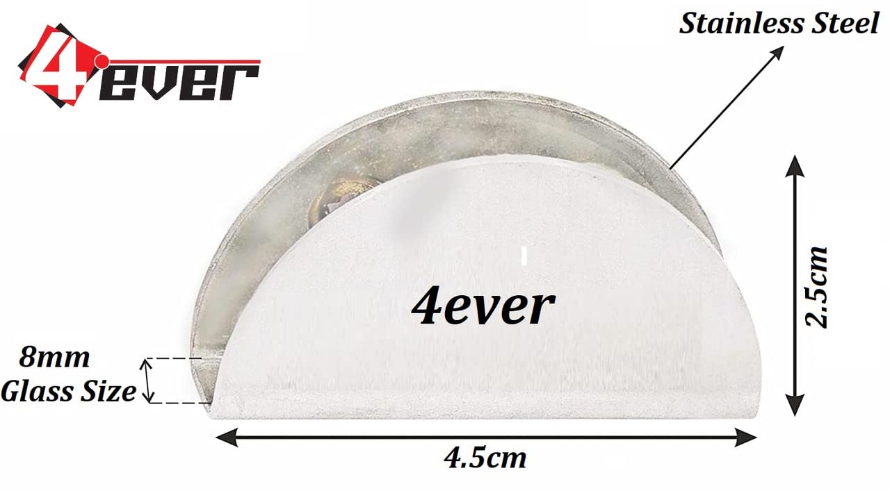 Stainless Steel Glass Shelf Brackets - 4 Pack -2