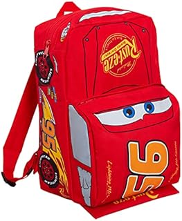 Disney Kids Cars Backpack Official Lightning McQueen 'Piston Cup Champion' 3D Effect Car Children's School Nursery Lunch Bag Large Rucksack Red 95 Carry On