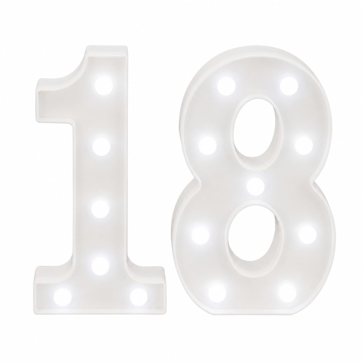 8.86 Inch LED Light Up Number, Light up Number for 18th Birthday Decoration