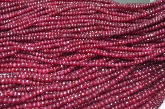 Rubis naturel facetté en rondelles de 5.50 mm pour création de bijoux uniques en fil de 40 cm