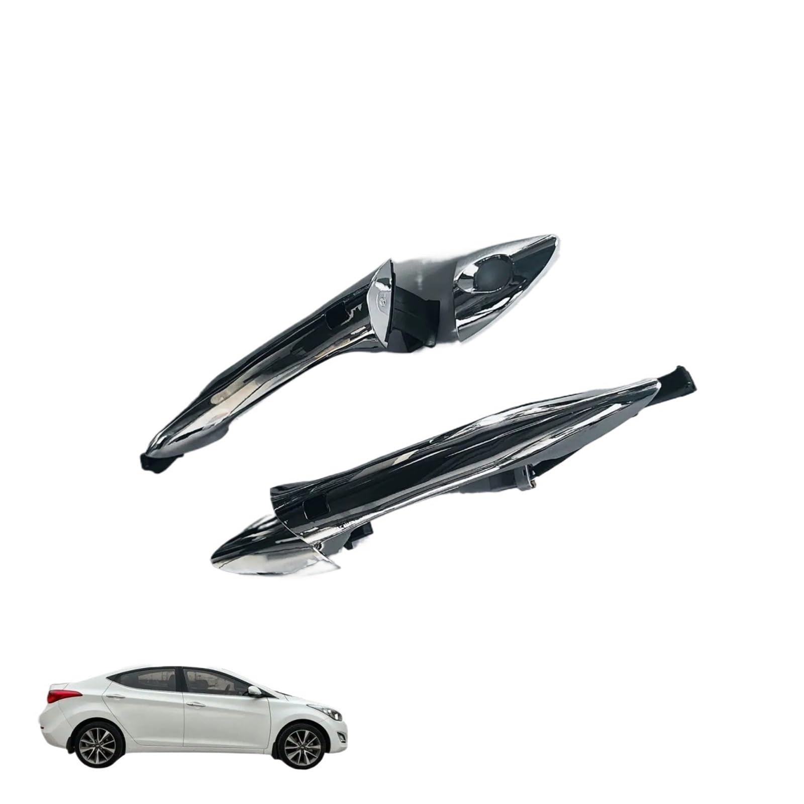 Hillar Front Door Outer Handle For Hyundai For Elantra Sedan 2011-2014 Chrome Exterior Door Handle Induction Lines And Buttons 82661-3X000 82651-3X000(Front)