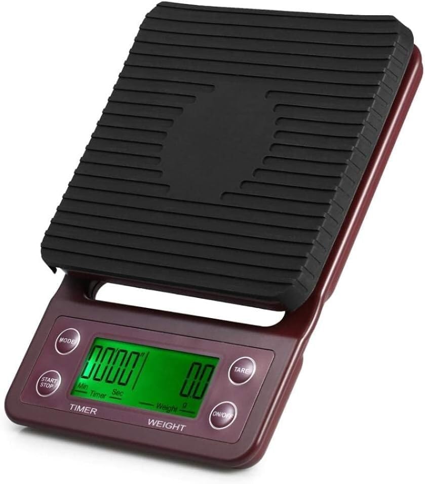 Balanzas electrónicas de cocina Báscula de alimentos de cocina 3Kg / 0.1G Báscula electrónica LED digital Peso de medición con función de temporizador y tara for cocina (color: rojo) Balanzas digitale