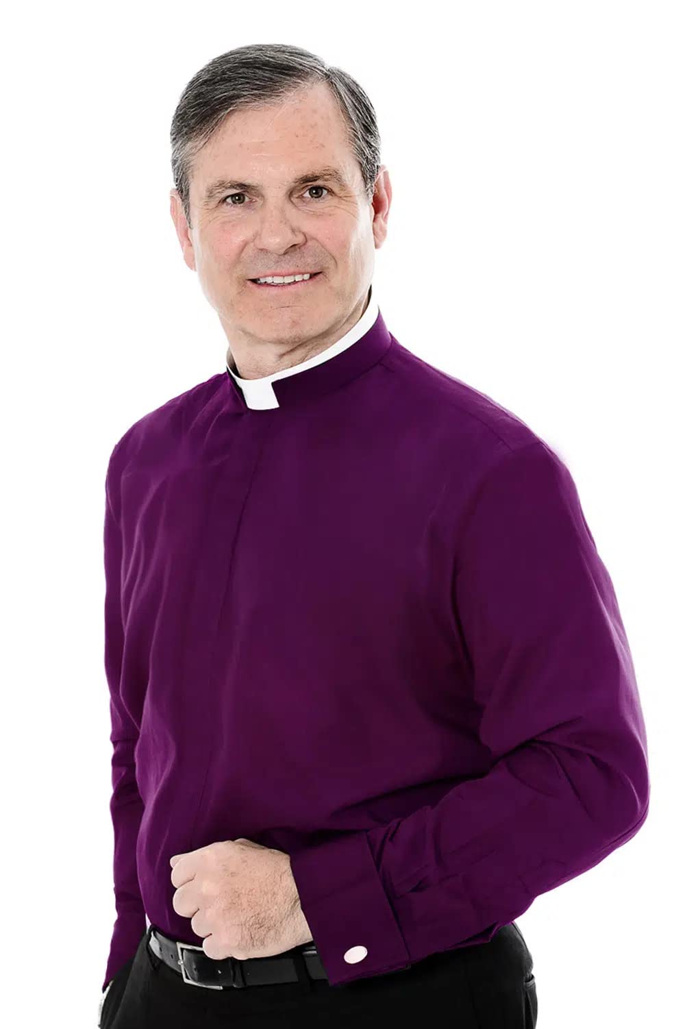 Hammond & Harper Of London Men's Roman Purple Clerical Shirt - Tonsure Shirt - Hammond And Harper (17.5")