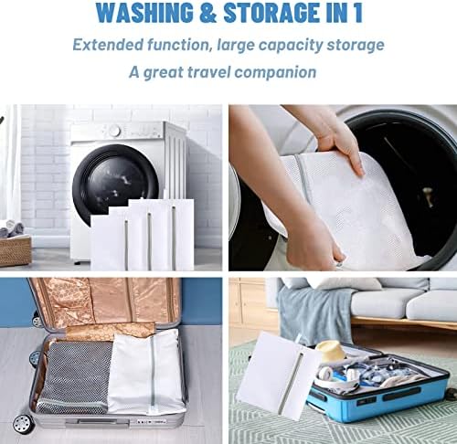 Mesh Laundry Bags, 2pcs Mesh Laundry Bag for Washing Machine, Laundry Bags with Zips, Delicates Wash Bag for Laundry, Socks, Blouse -30 x 40cm