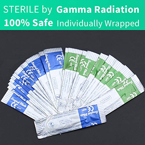 30 Pieces Scalpel Sterile Blades #11 with 2 Pack #3 Metal Scalpel Knife Handle & Storage Case, for Biology Lab Anatomy, Practicing Cutting, Medical Student, Sculpting, Repairing, Crafts, Leather - Thumbnail 2