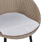 Beliani Bistro-Set Rattan für 2 Personen Hellbeige