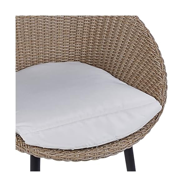 Beliani Bistro-Set Rattan für 2 Personen Hellbeige