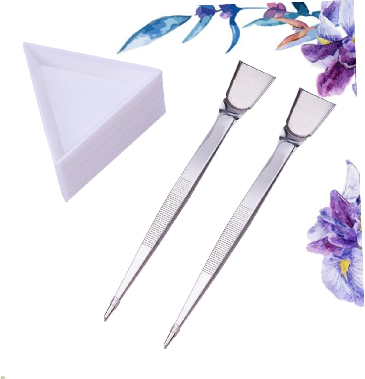 NUOBESTY 2sets Professional Jewelry Tool Set with Scoop Tweezer Shovel for Diamond Beads Craft Tweezers Beading Kit 22pcs*2