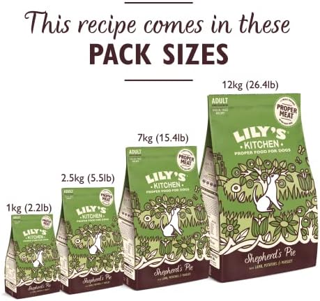 Lily's Kitchen Lamb Shepherd's Pie Natural Grain Free Complete Adult Dry Dog Food (12 kg), Packaging may vary