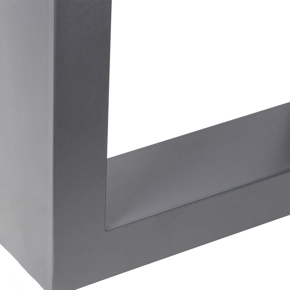 Mucola 2× Tischkufen 60x72 cm aus Stahl – Tischgestell Grau – modernes Tischuntergestell aus Vierkantprofilen inkl. Bodenschoner – stabile Tischbeine für Esstisch, Schreibtisch & Werkbank