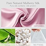 100% Natural Silk Eye Mask for Women Men, Soft Pressureless Cooling Blackout Eye Covers for Sleeping, Large Size Sleep Mask fits All Heads Adjustable, 1PC, Lotus Pink - Image 4