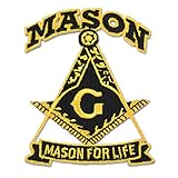 Masonic Mason for Life Black & Gold Embroidered Patch - 3