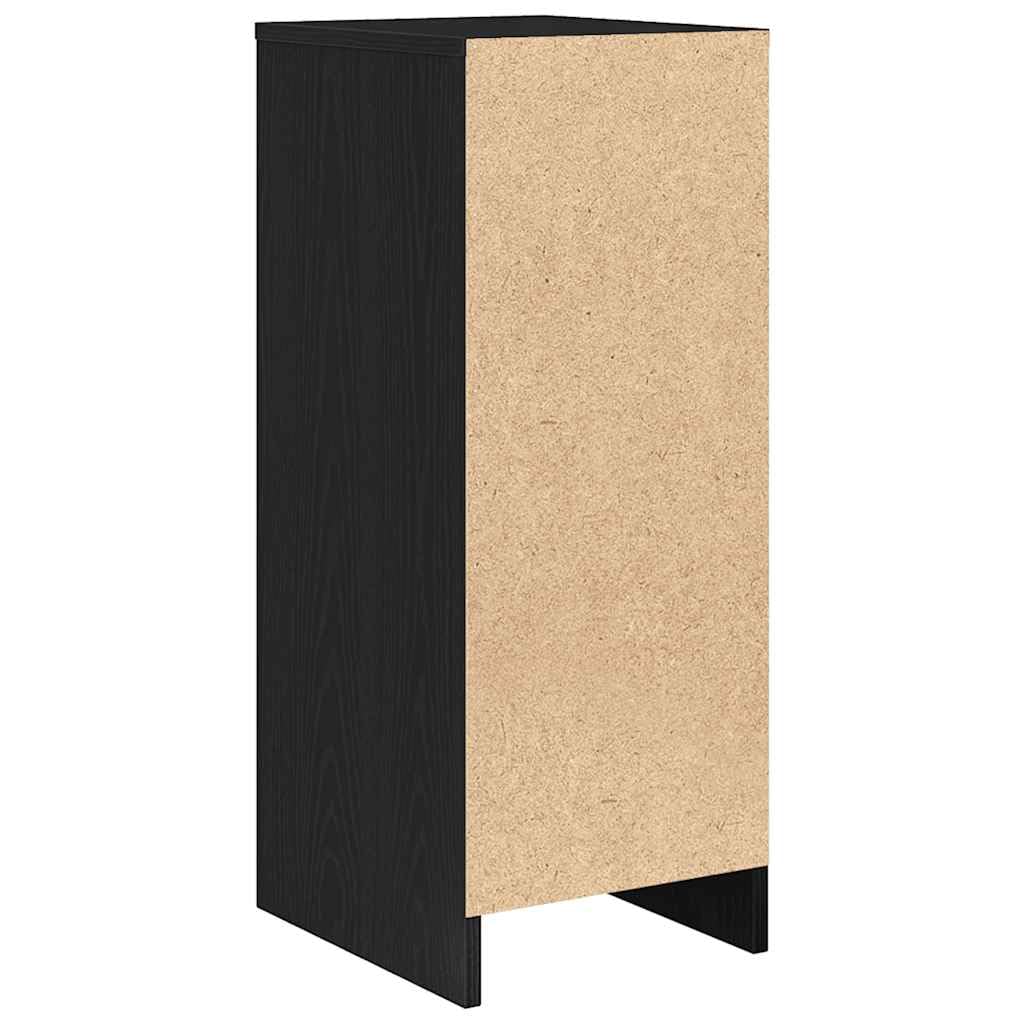 Aparador fácil de limpiar para almacenamiento de cocina y salón con placa superior fija y construcción estable en aspecto de roble negro