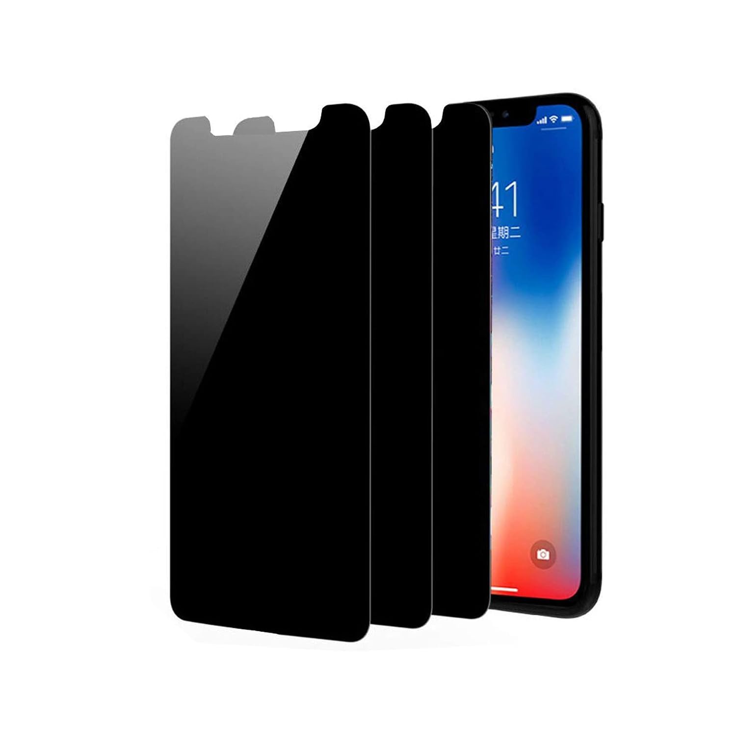 [3-Pack] iPhone XS & iPhone X Privacy Screen Protector, Webeli Anti Spy Anti-Glare Tempered Glass for iPhone X/XS 5.8 inch
