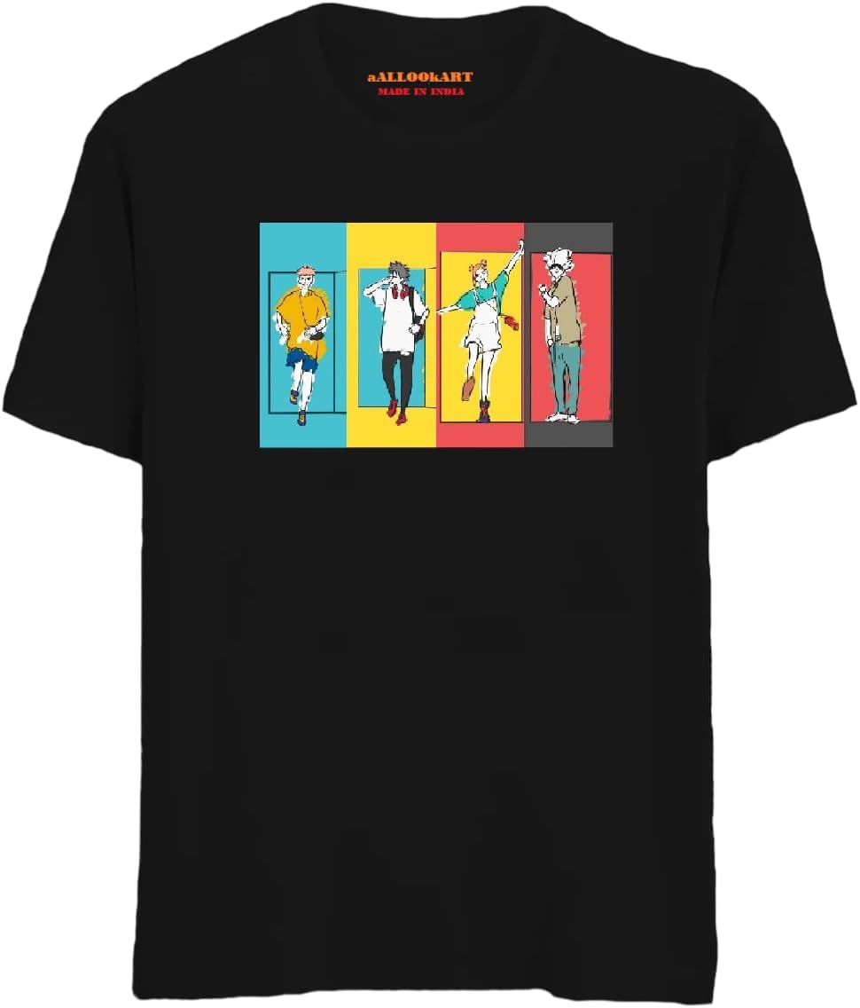 aallookartAnime T Shirt for Men and Women Regular Jujutsu Kaisen Yuji Megumi Gojo Tshirts Unisex Pure Cotton Casual Wear Round Neck T-Shirt1