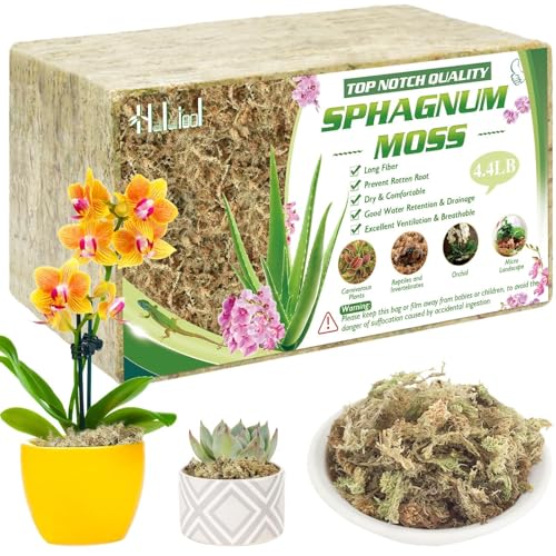 Halatool 4.4LBS Natural Sphagnum Moss for Plants 85 QT Premium Peat Moss Dried Long Fiber Orchid Moss for Orchid Repotting Carnivorous Succulents Garden Flowers Crafts Terrarium and Reptiles