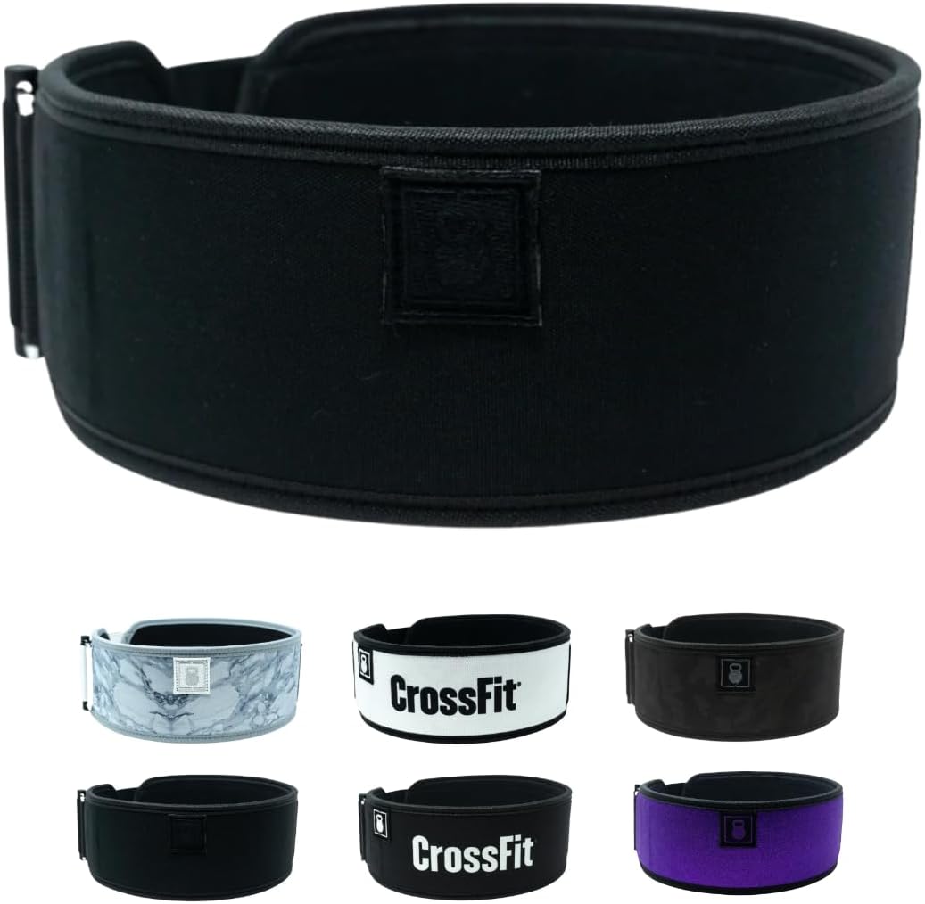 2POOD 4" Weightlifting Belt | CrossFit® Weightlifting Belt | 4-inch Wide and Built for Support, Flexibility, and The Ability to Cross Train Easily L (38.5" - 42.5") Black