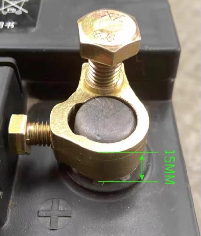 Miniatura 4 de 1 par de conectores de terminales de batería de cobre puro, conector de extremo de cable resistente compatible con automóviles, camionetas,