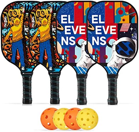Pickleball Paddles Set, USAPA Pickleball Paddle, Fiberglass Surface Polypropylene Honeycomb Core Ergonomic Cushion Grip, Lightweight Pickleball Portable Carry Bag