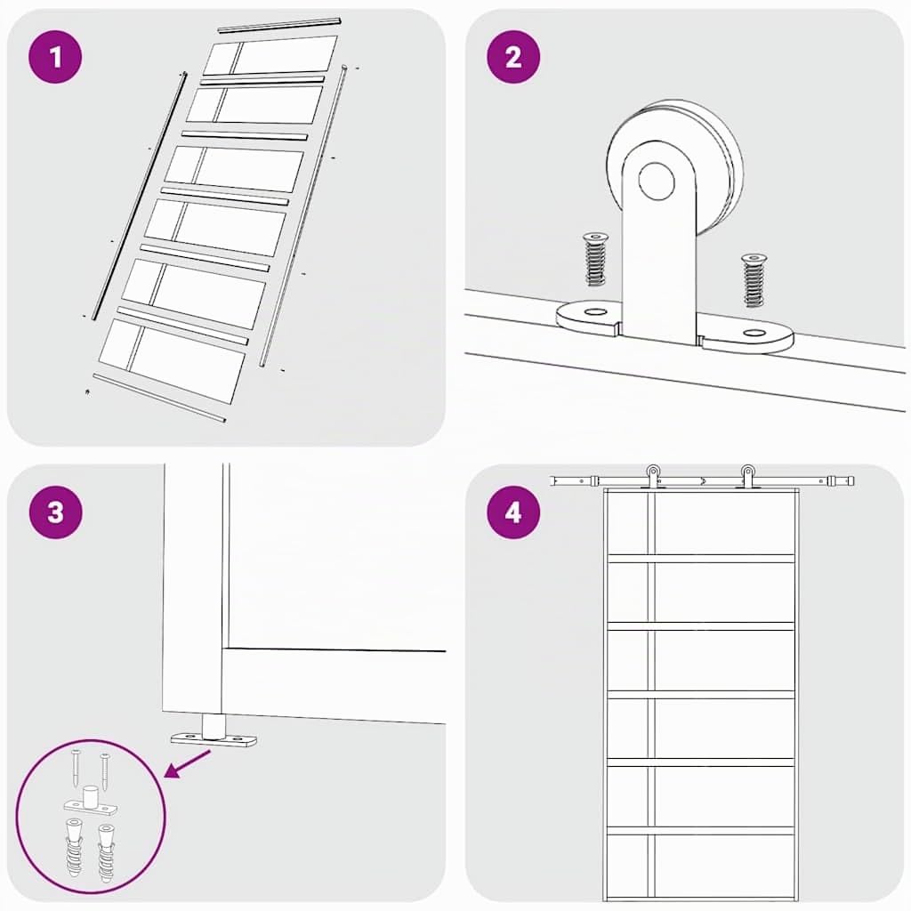 Puerta corredera ESG Vidrio y Aluminio Blanca 102,5x205 cm Puerta Corredera de Cristal para Baño Salón Sala de Estar Cocina Blanco Esmerilado