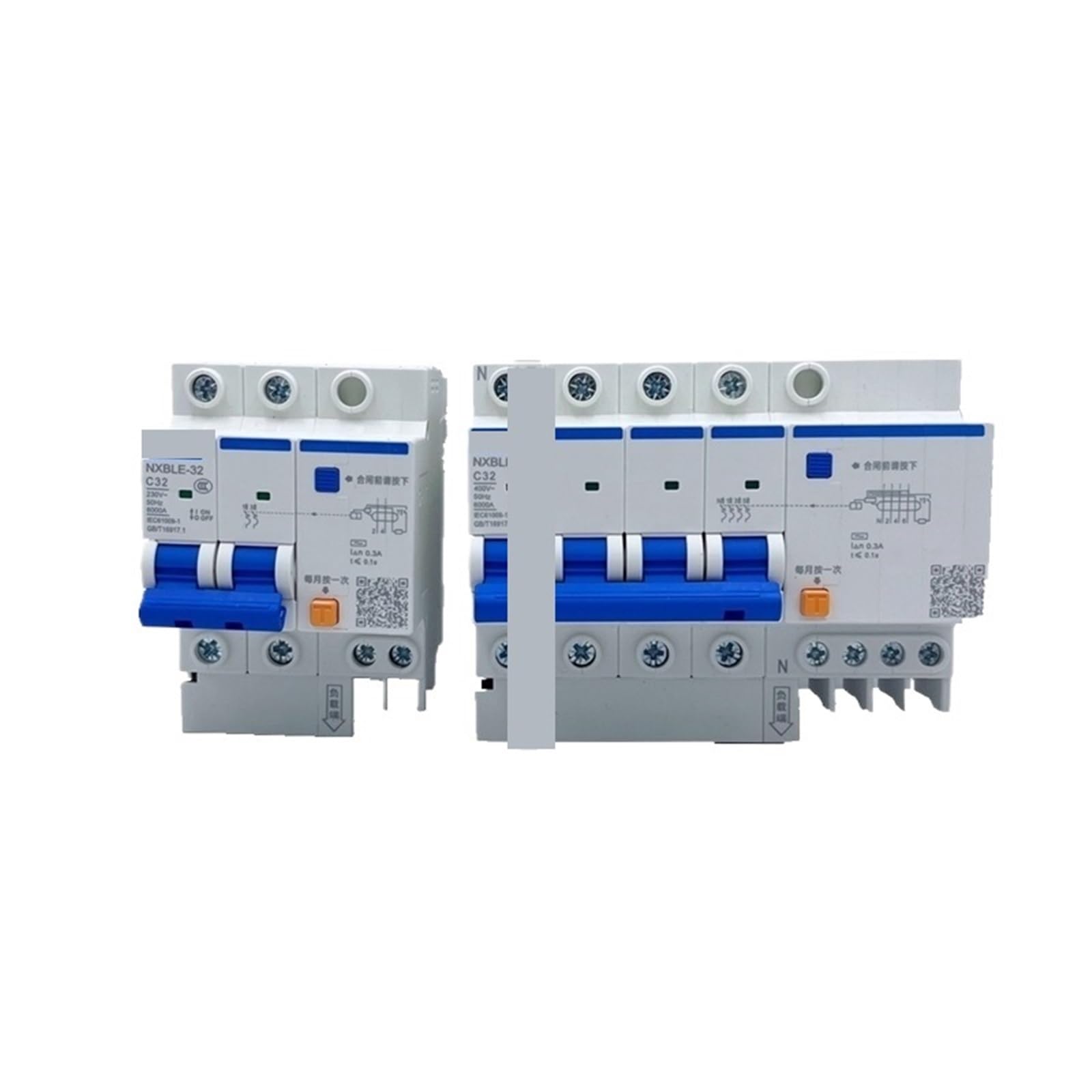 1 sztuka 300 mA 0,3 EIN RCBO NXBLE 2P 4P 3P + 1N 10A 16A 25A 32A 40A 63A 80A 100A 125A wyłącznik różnicowoprądowy (40A, 3P 1N 300mA)