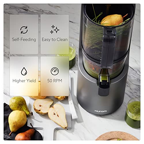 Hurom H200 Easy Clean Slow Juicer, Matte Black | Hands Free | Hopper Fits Whole Produce | Quiet Motor | Scrub Free Cleaning | BPA Free | Easy Assembly | Healthy Living | Cold Press Masticating Juicer - Image 4