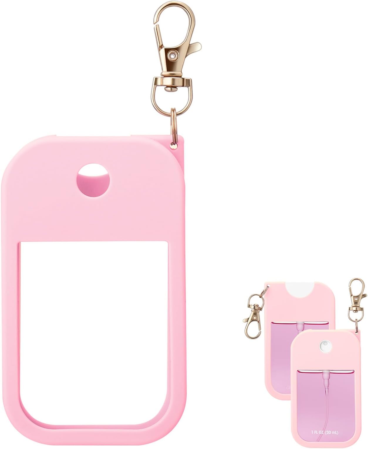 Palksky Hand Sanitizer Spray Case for Touchland,Protective Case with Keychain for Power Mist and Glow Mist 1 fl oz(Pink), Travel Size