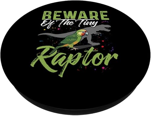 Miniatura 2 de Beware Of The Tiny Raptor Conure - Camisa con diseño de mejilla verde PopSockets PopGrip estándar