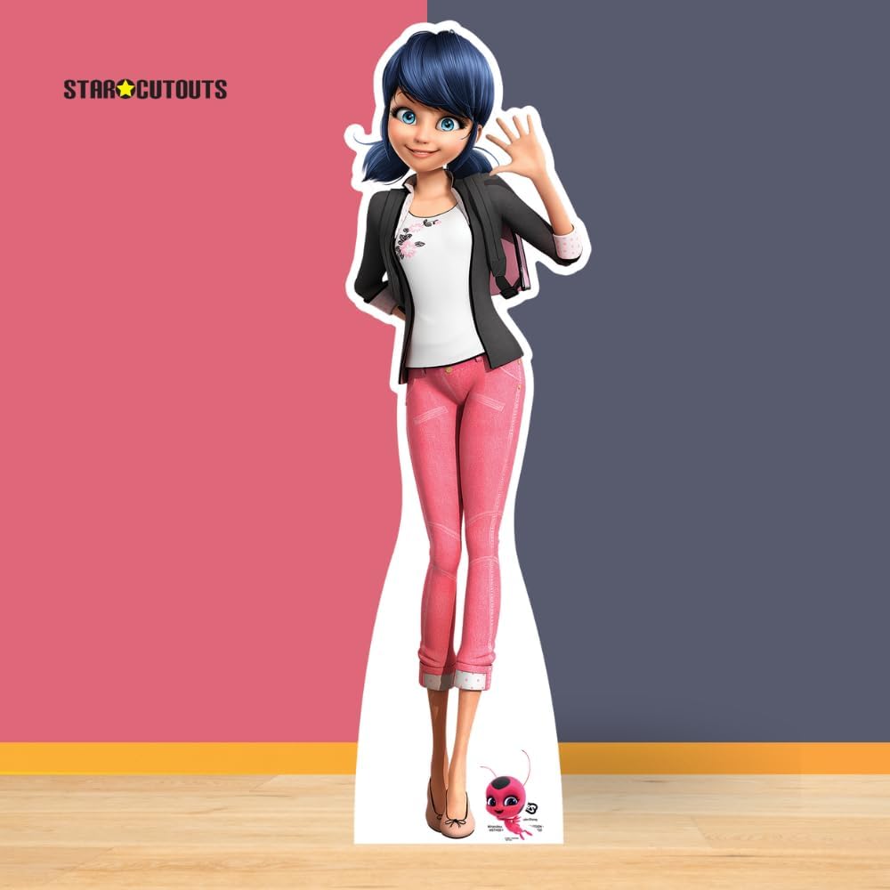 Star Cutouts SC4044 Marinette Dupain-Cheng - Miraculous Tales of Ladybug & Cat Noir - Anime Lifesize Cardboard Cutout with Free Mini Kwami