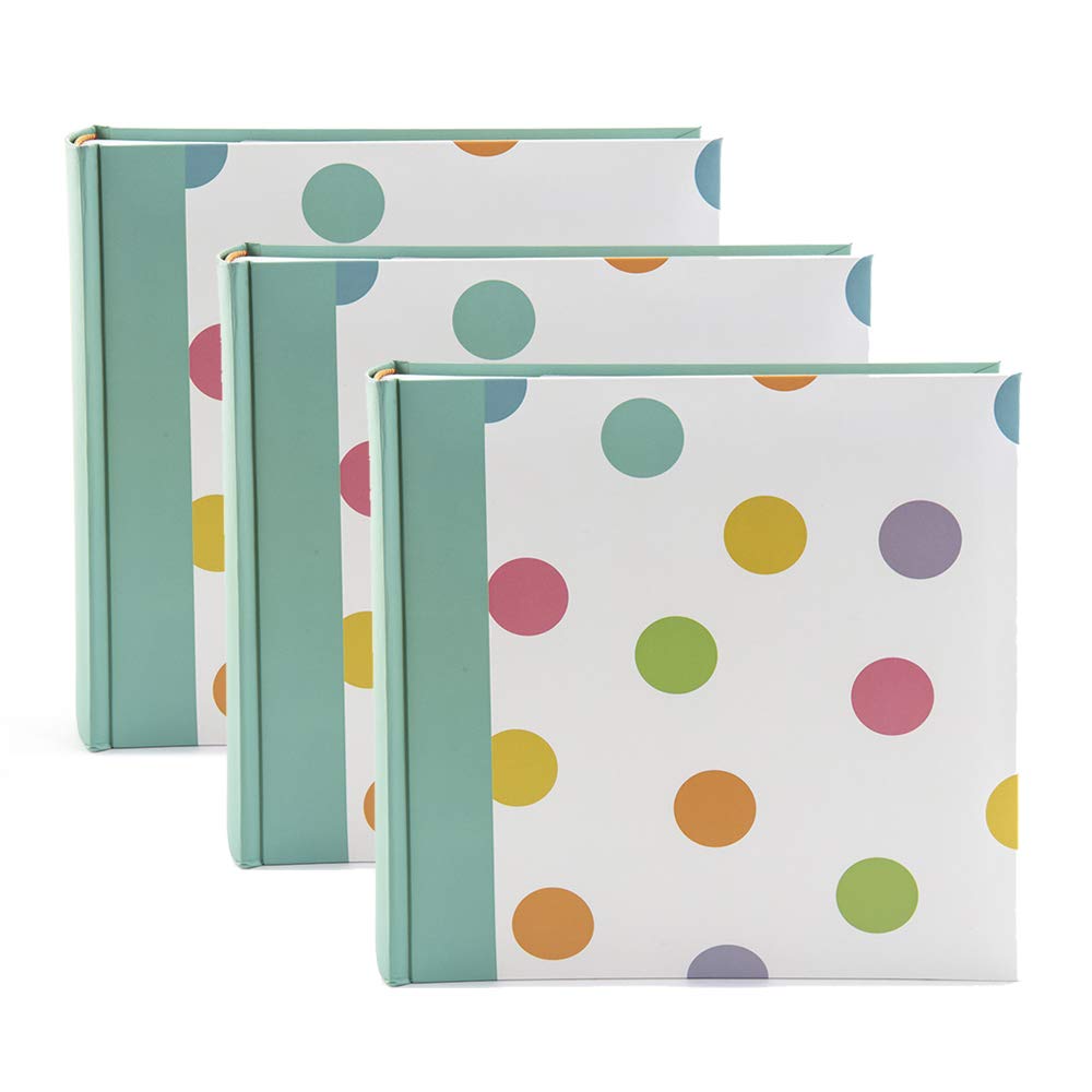 Kenro Teal Box Of 3 Candy Series Memo Photo Album, Colourful Spots Design, For 200 Photos 6X4 Inch/10X15cm - Cn101sp
