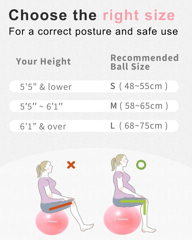 Miniatura 6 de Tumaz Bola de nacimiento  Bola de parto para embarazo y trabajo de parto  Incluye bola de parto, botella de peri, correa de yoga, calcetines