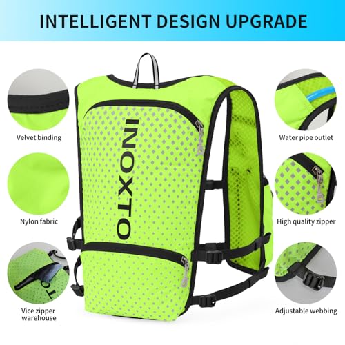 Image of INOXTO Running Hydration Vest Backpack,Lightweight Insulated Pack with 1.5L Water Bladder Bag Daypack for Hiking Trail Running Cycling Race Marathon for Women Men